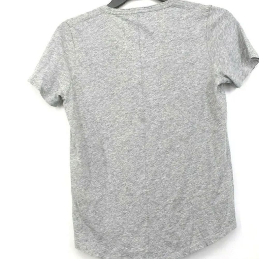 Veronica Beard Womens Cindy V Neck T Shirt Sleeves Heather Grey Cotton NWT - Picture 3 of 5
